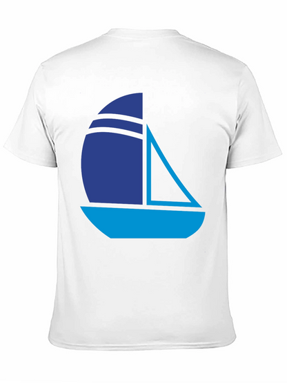 Nautical Sailboat Graphic Tee - Stylish Black T-Shirt