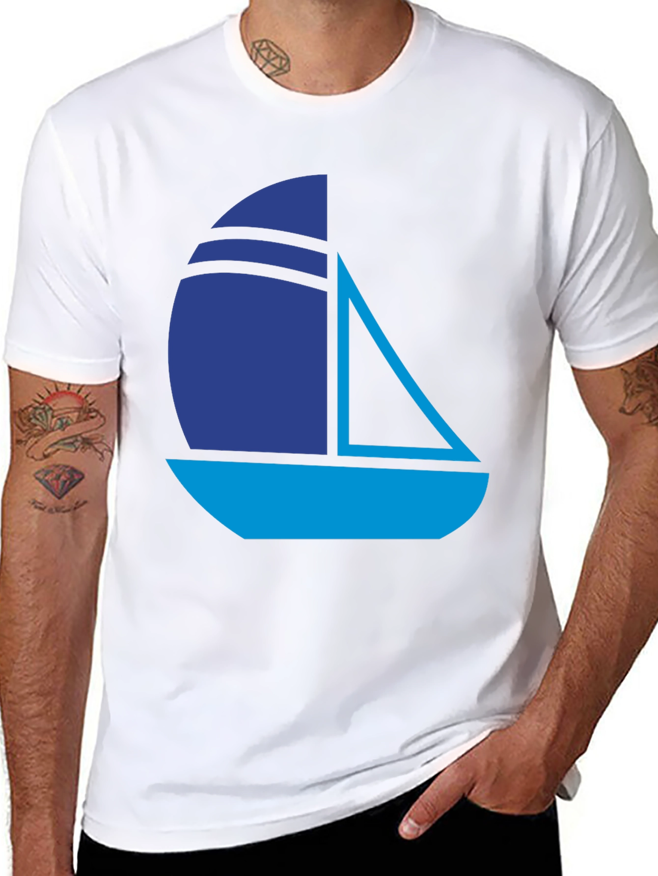 Nautical Sailboat Graphic Tee - Stylish Black T-Shirt