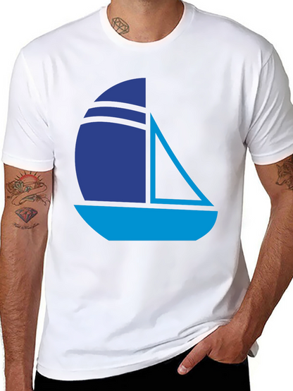 Nautical Sailboat Graphic Tee - Stylish Black T-Shirt