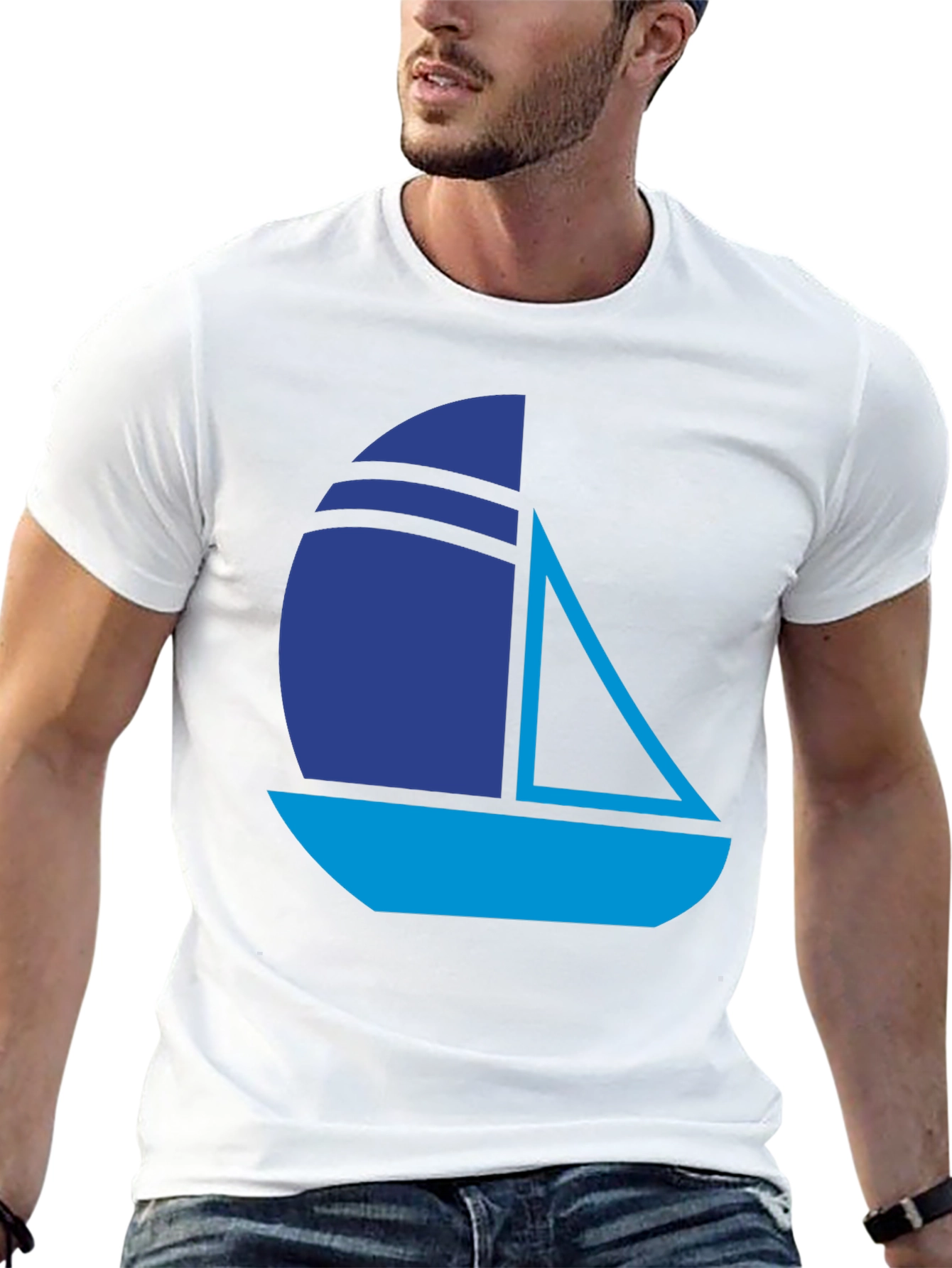 Nautical Sailboat Graphic Tee - Stylish Black T-Shirt