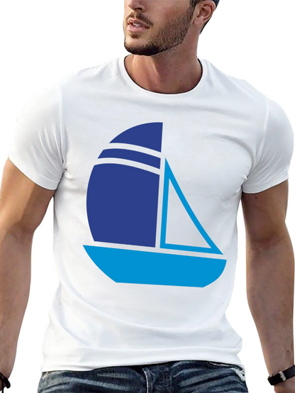 Nautical Sailboat Graphic Tee - Stylish Black T-Shirt