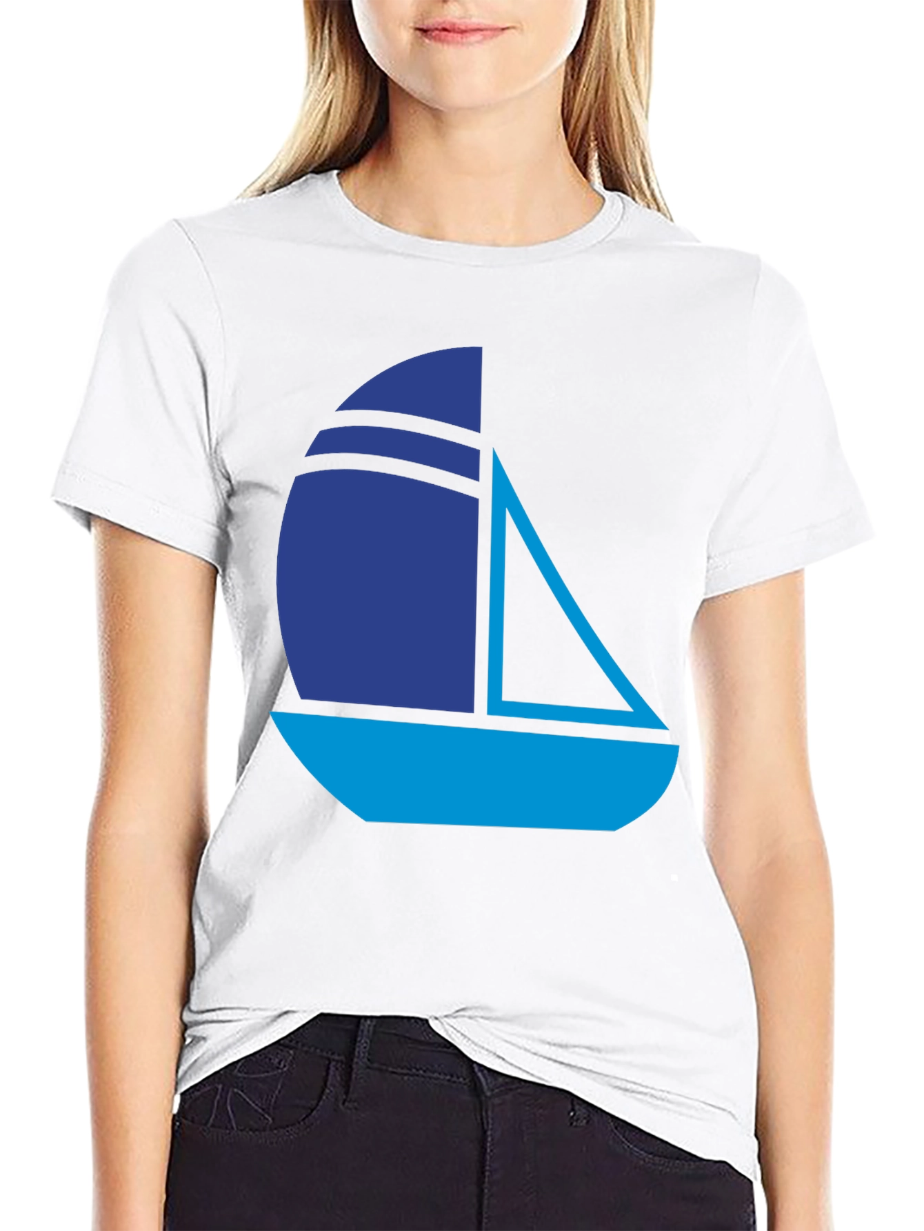Nautical Sailboat Graphic Tee - Stylish Black T-Shirt