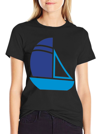 Nautical Sailboat Graphic Tee - Stylish Black T-Shirt