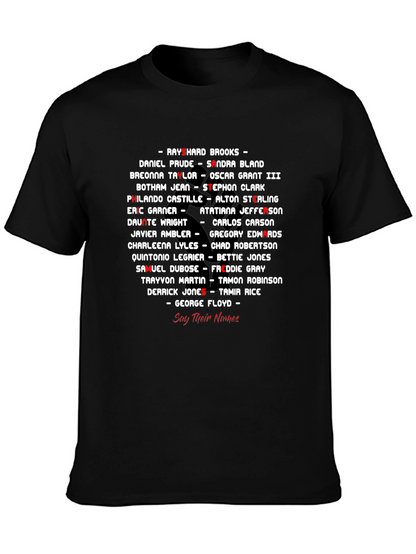 Black Lives Matter Say Their Names T-Shirt