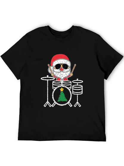 Santa Drummer Christmas T-Shirt