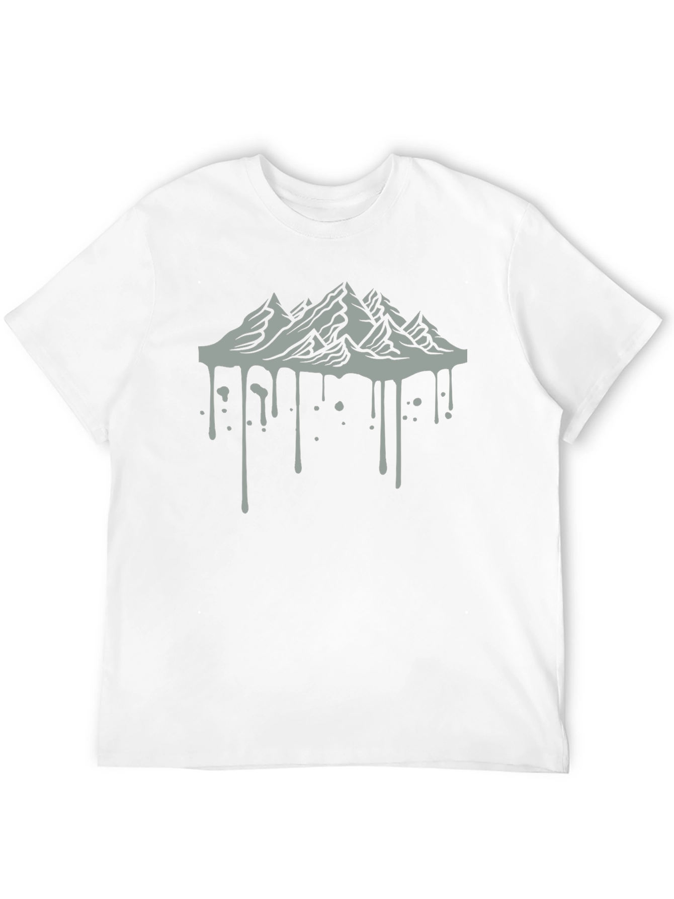 Mens Black Tee with Mountain Drip Design
