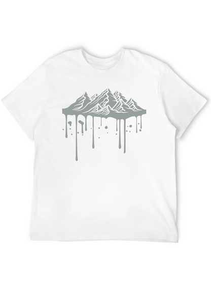 Mens Black Tee with Mountain Drip Design