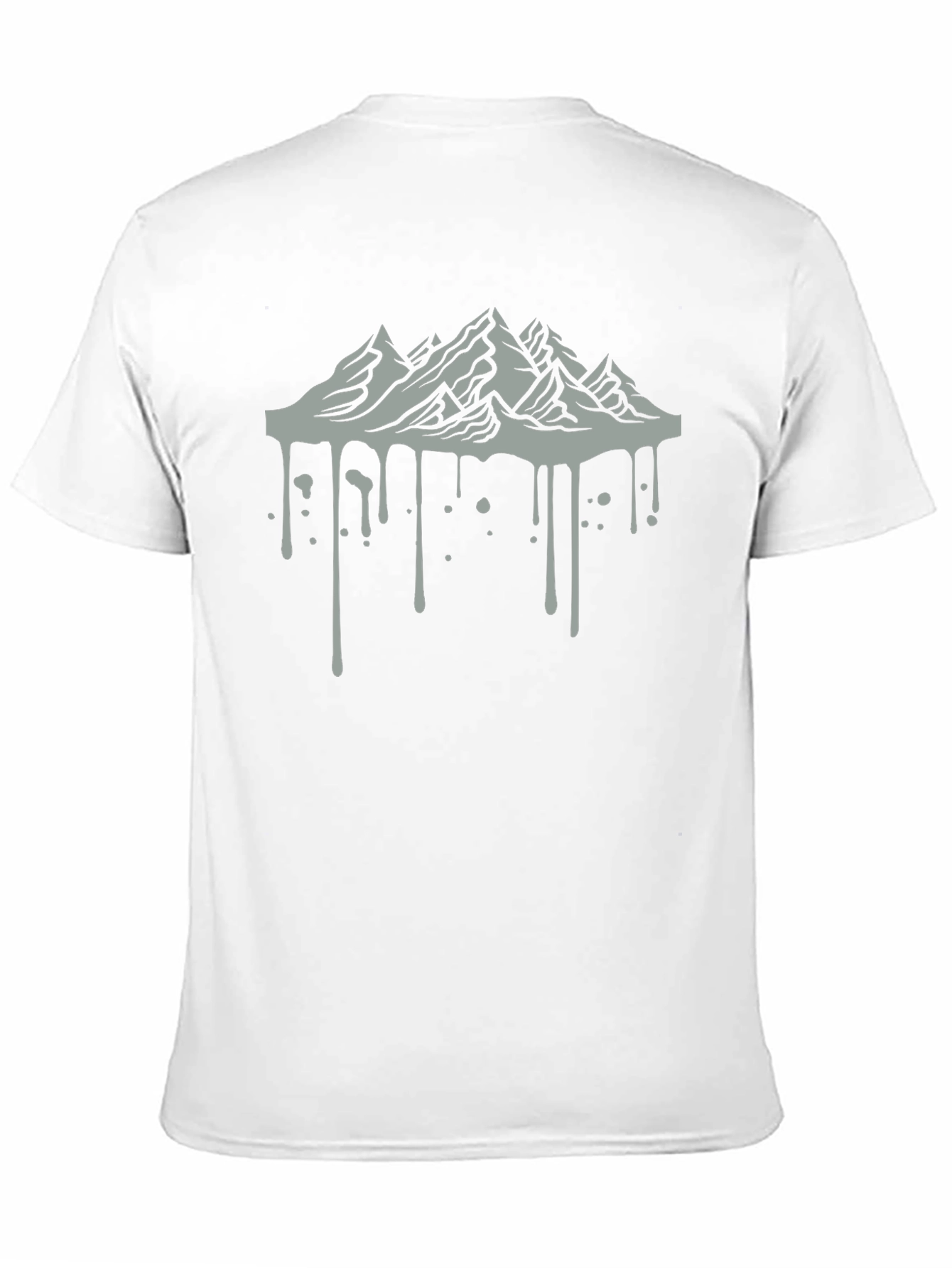 Mens Black Tee with Mountain Drip Design