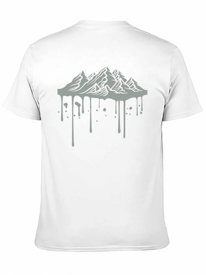 Mens Black Tee with Mountain Drip Design
