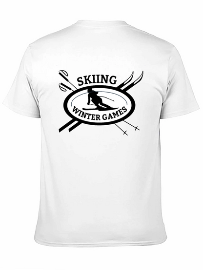 Skiing Winter Games Graphic Tee - Black