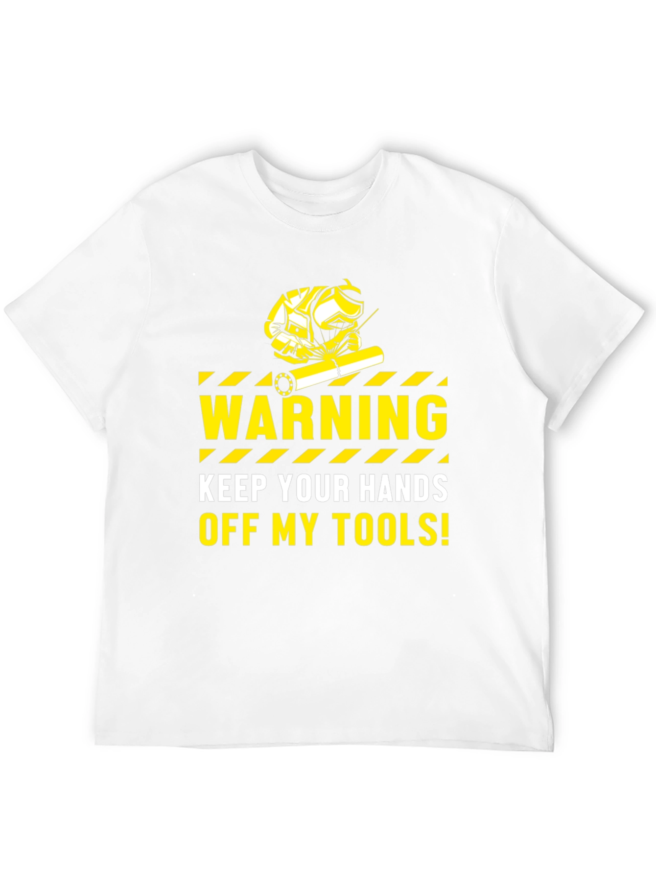 Warning Keep Hands Off My Tools Black T-Shirt