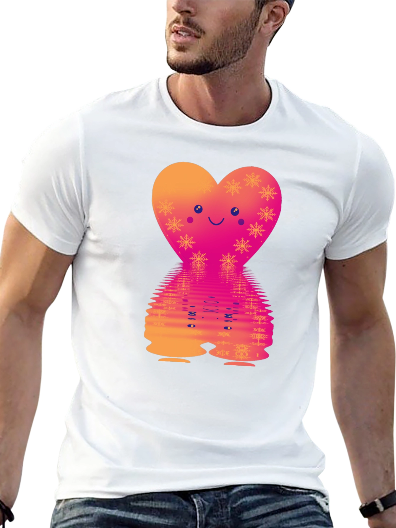 Heart Reflection Graphic Tee - Valentines Day Style
