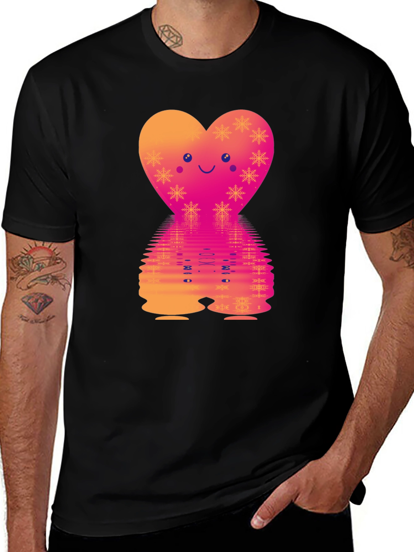 Heart Reflection Graphic Tee - Valentines Day Style