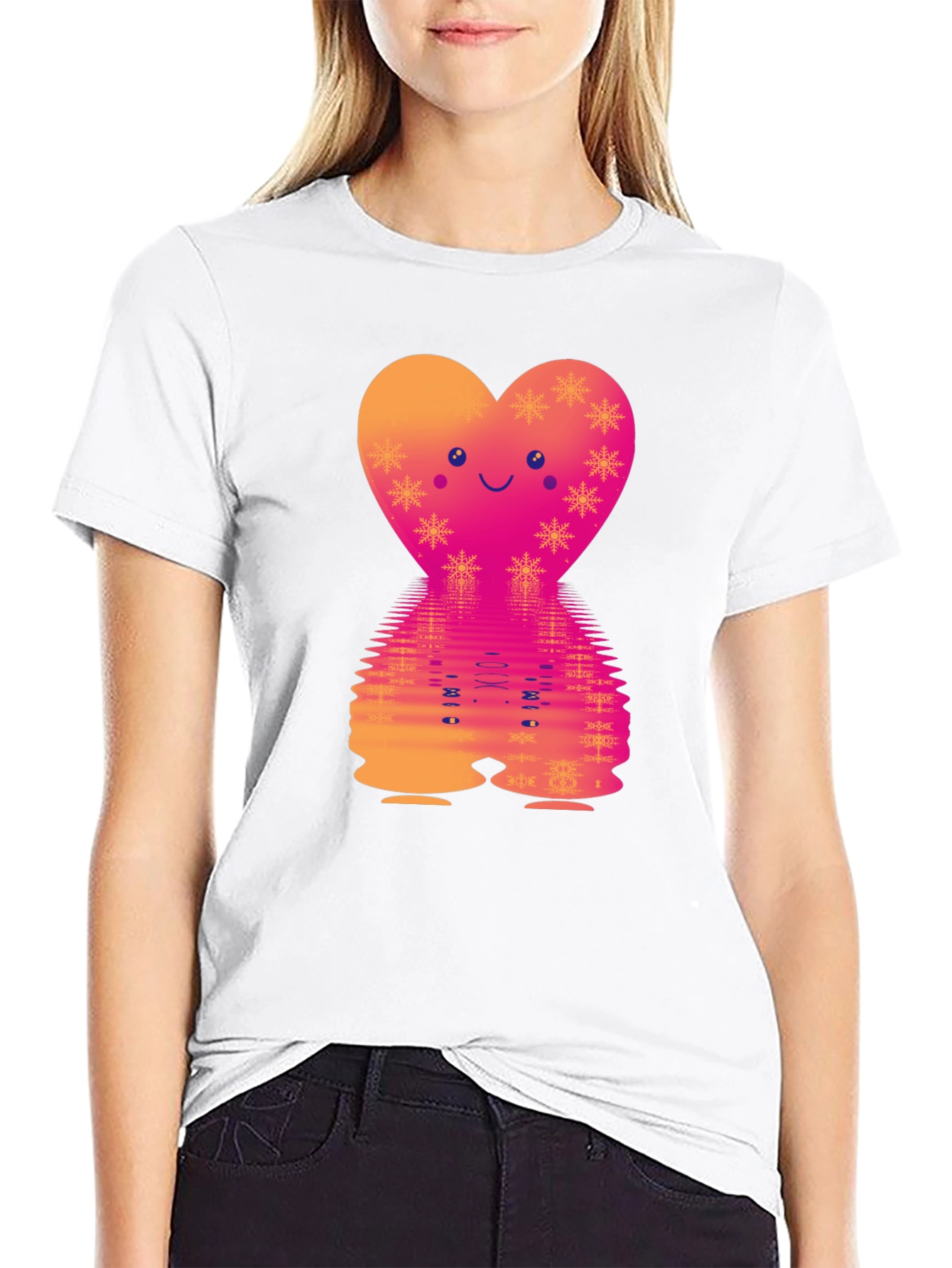 Heart Reflection Graphic Tee - Valentines Day Style