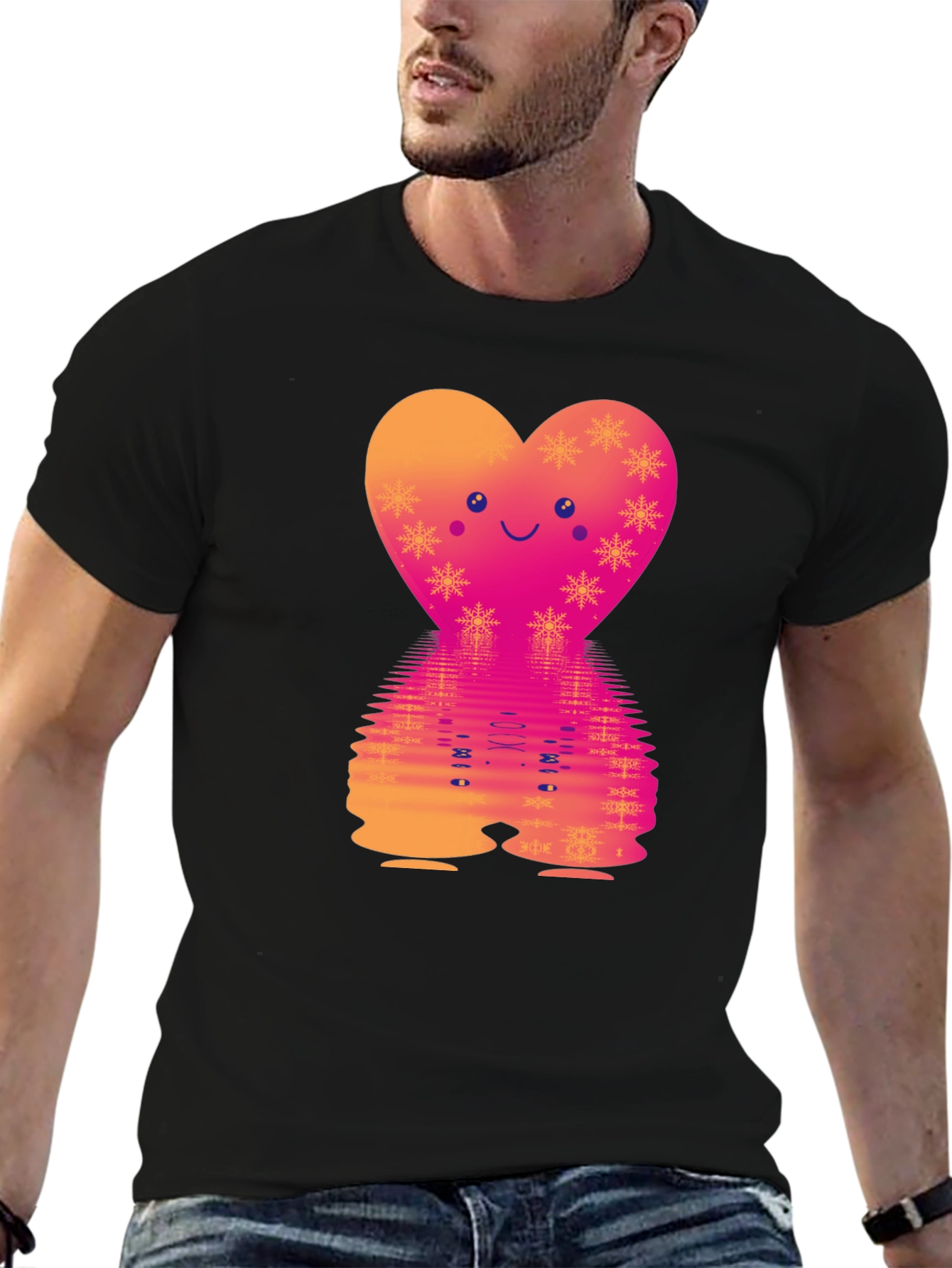 Heart Reflection Graphic Tee - Valentines Day Style