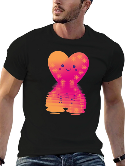 Heart Reflection Graphic Tee - Valentines Day Style