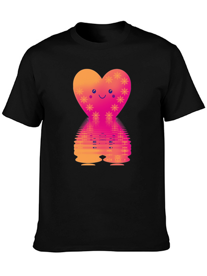 Heart Reflection Graphic Tee - Valentines Day Style