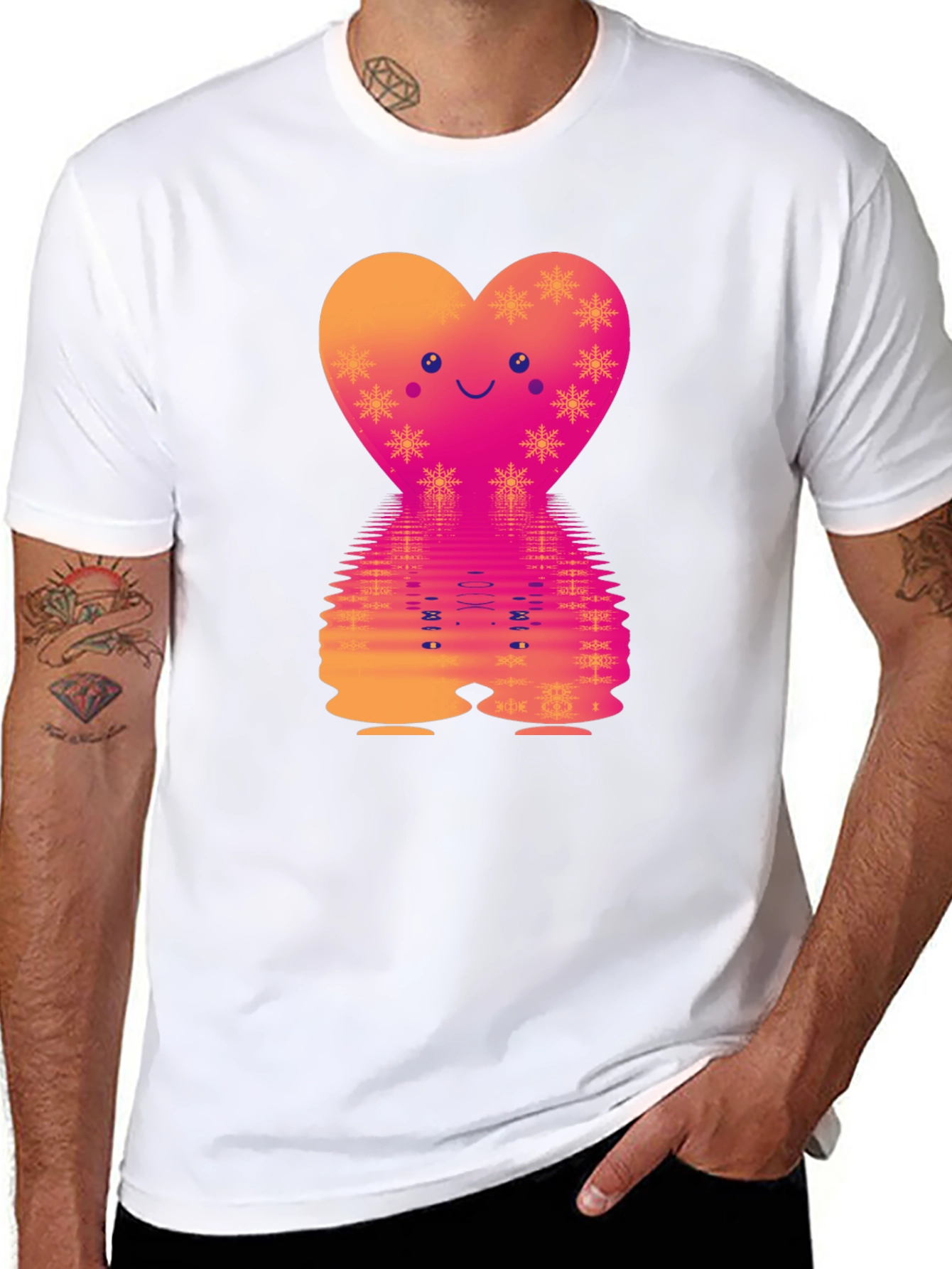 Heart Reflection Graphic Tee - Valentines Day Style
