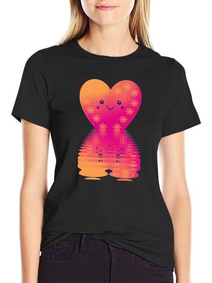 Heart Reflection Graphic Tee - Valentines Day Style