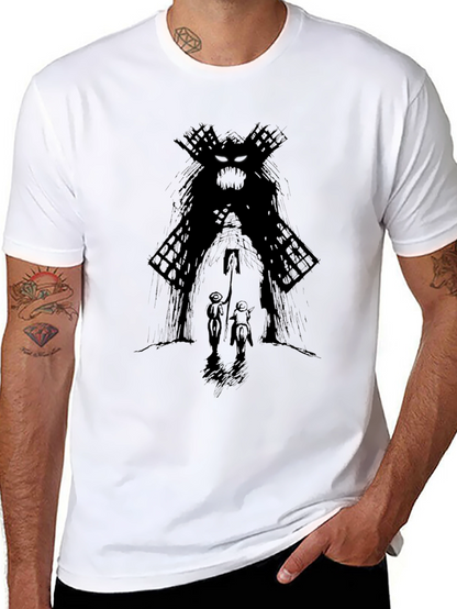 Dark Fantasy Graphic Print Black T-Shirt