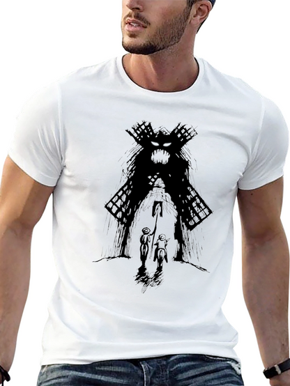 Dark Fantasy Graphic Print Black T-Shirt