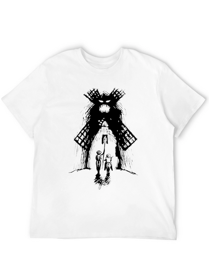 Dark Fantasy Graphic Print Black T-Shirt