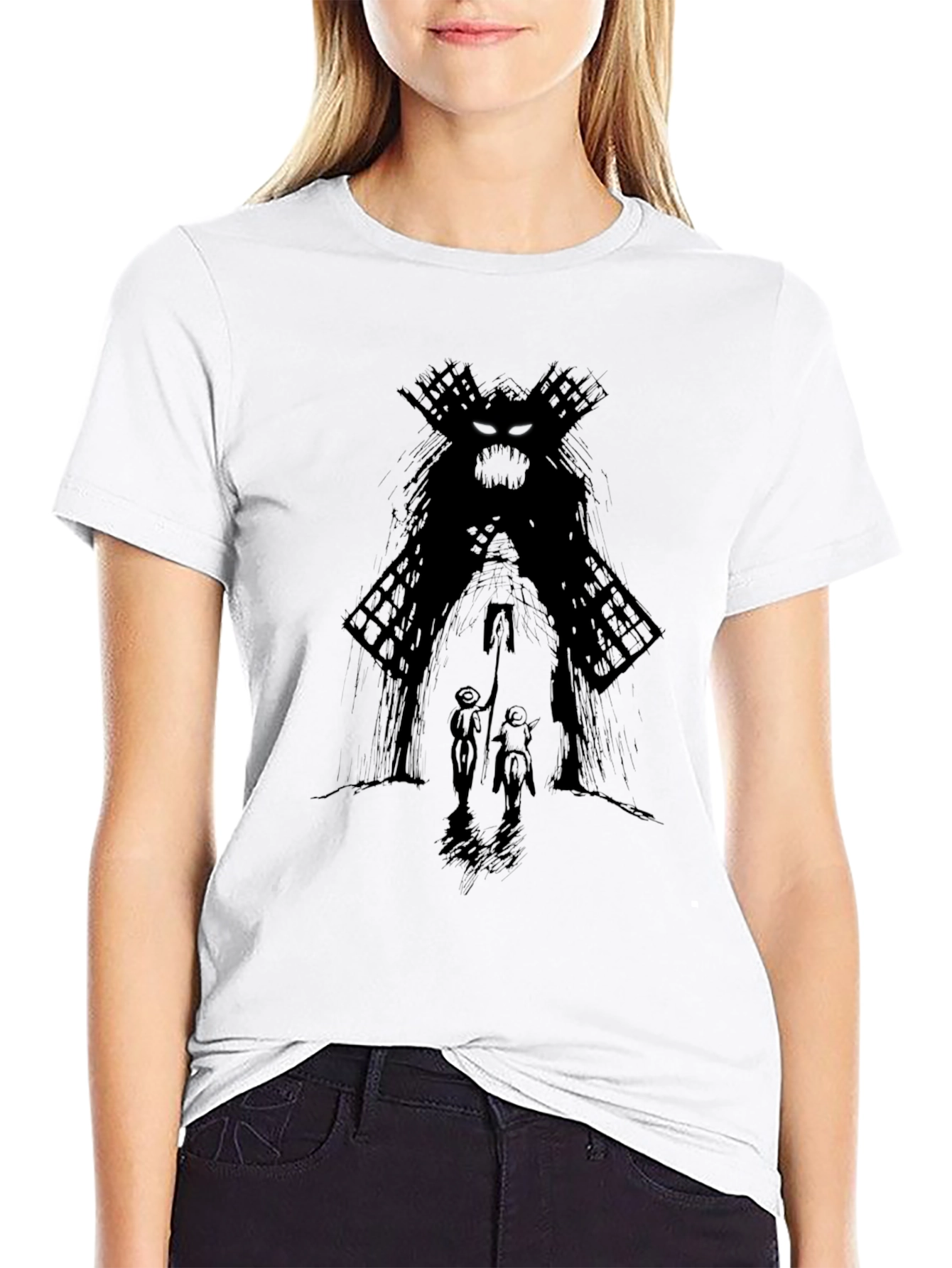 Dark Fantasy Graphic Print Black T-Shirt