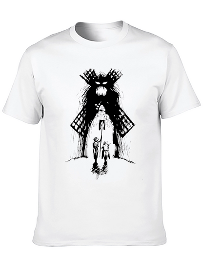 Dark Fantasy Graphic Print Black T-Shirt