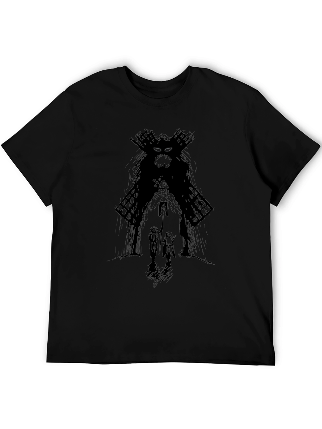 Dark Fantasy Graphic Print Black T-Shirt