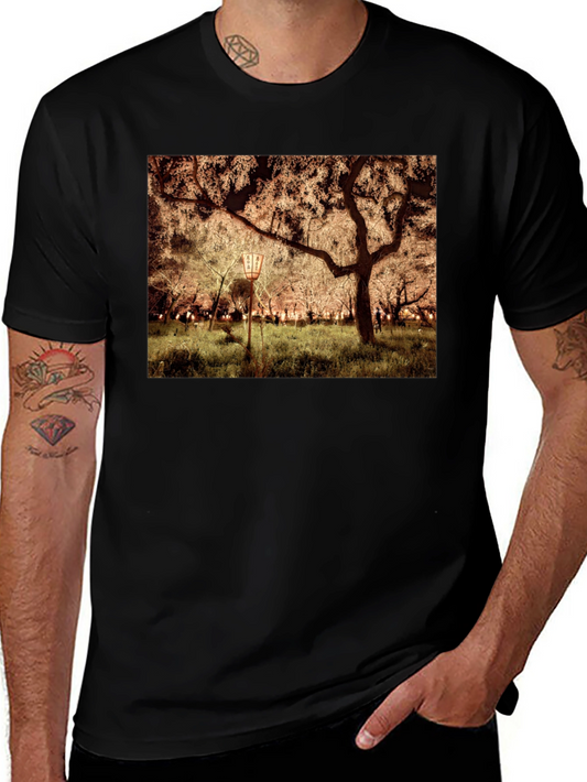 Night Sakura T-Shirt: Illuminated Cherry Blossom Tee