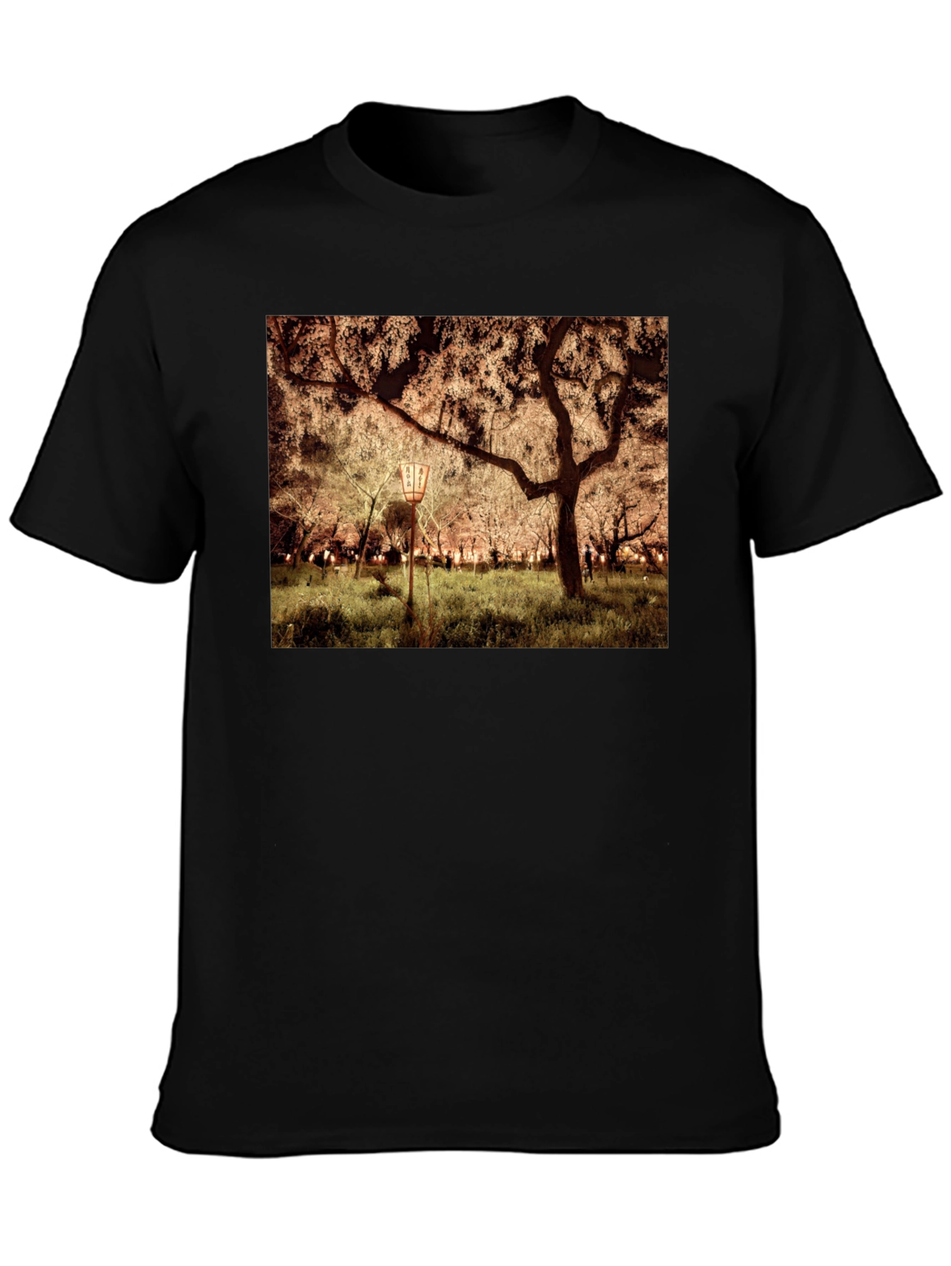 Night Sakura T-Shirt: Illuminated Cherry Blossom Tee