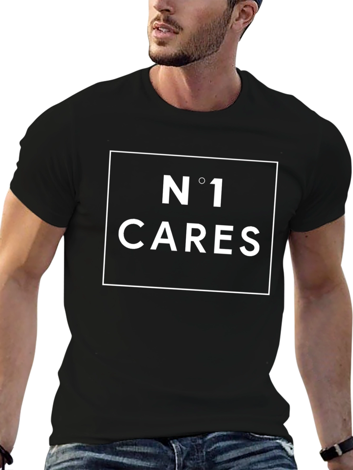 N°1 Cares Black T-Shirt - Bold Statement Tee