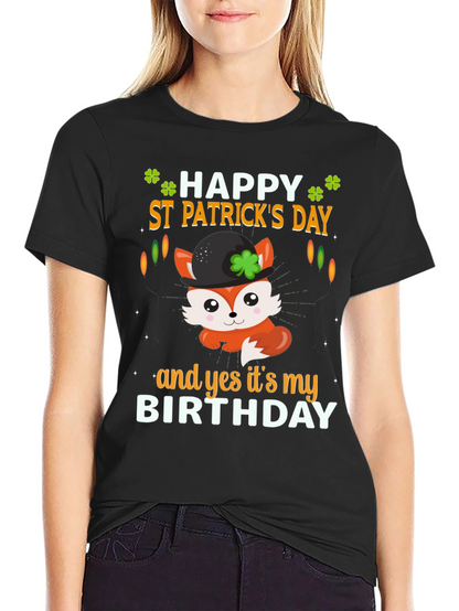 St. Patricks Day Birthday Fox T-Shirt