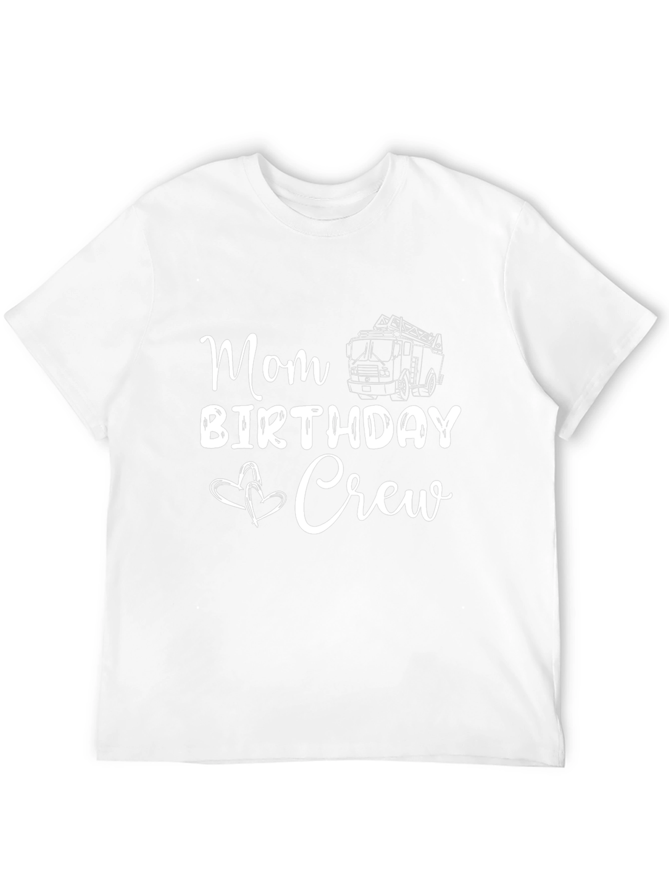 Mom Birthday Crew Fire Truck Graphic Tee