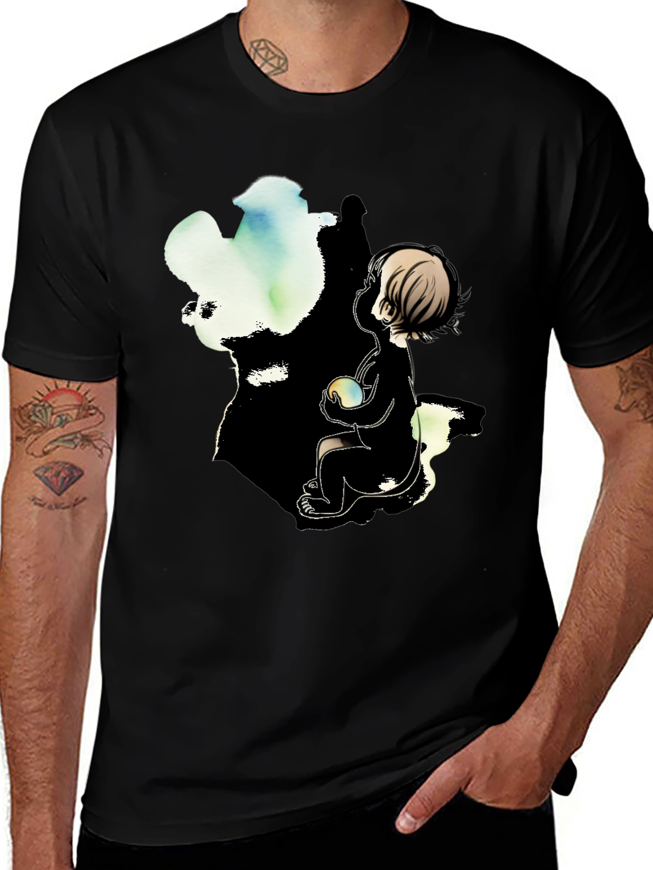 Boy & Light T-Shirt - Artistic Graphic Tee