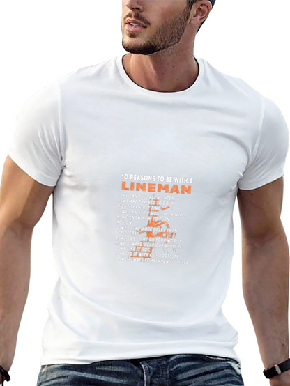 Lineman Reasons Graphic Tee - Black Cotton T-Shirt