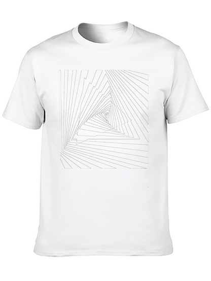 Abstract Triangle Graphic Tee - Mens Black T-Shirt