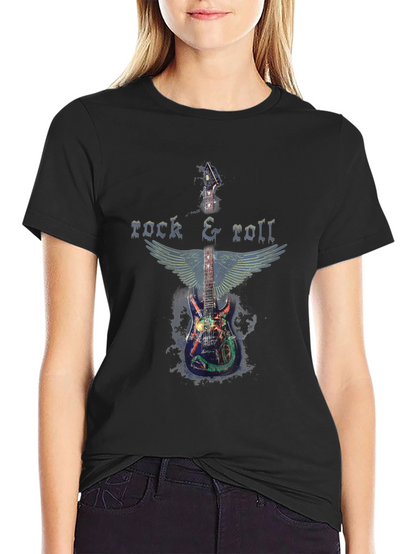 Rock & Roll Guitar Wings Graphic T-Shirt