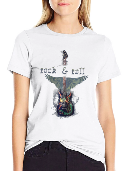 Rock & Roll Guitar Wings Graphic T-Shirt