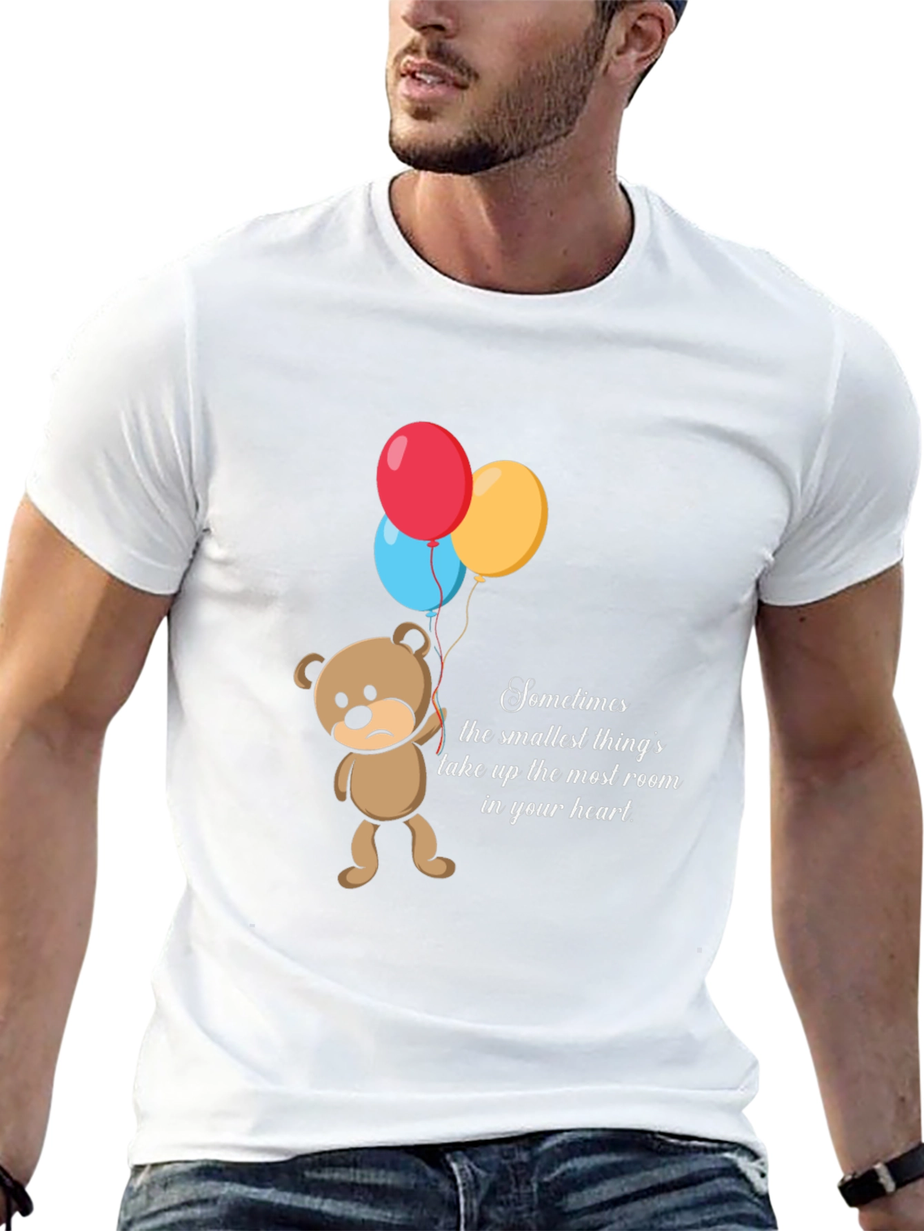Sad Bear Balloons Graphic T-Shirt
