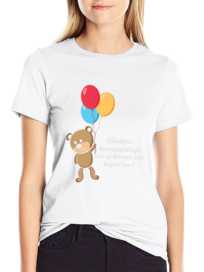 Sad Bear Balloons Graphic T-Shirt