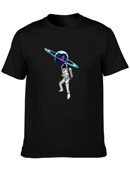 Astronaut Planet Graphic T-Shirt - Black