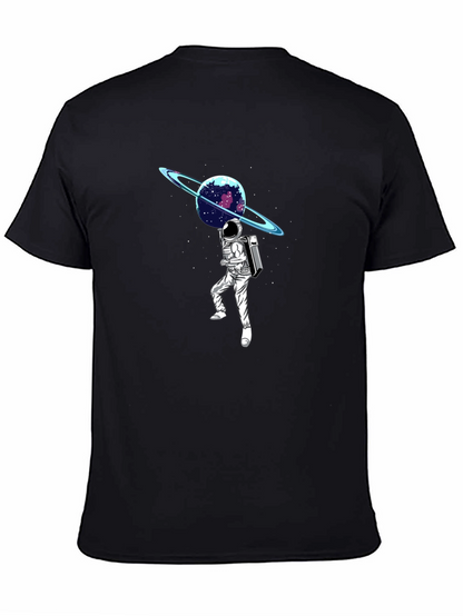 Astronaut Planet Graphic T-Shirt - Black