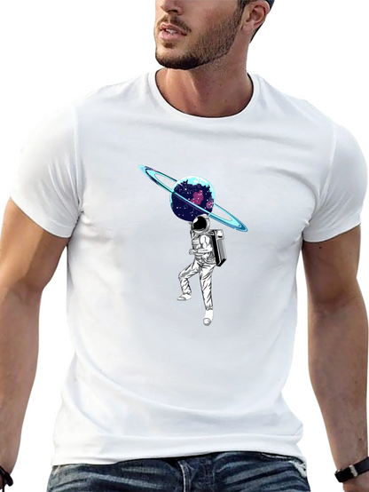 Astronaut Planet Graphic T-Shirt - Black