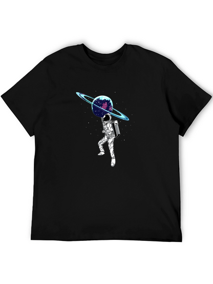 Astronaut Planet Graphic T-Shirt - Black