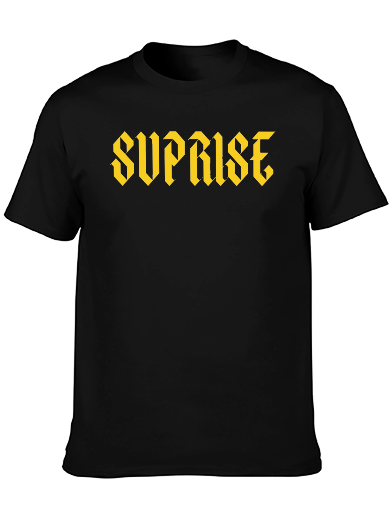 Suprise Graphic Print Black T-Shirt