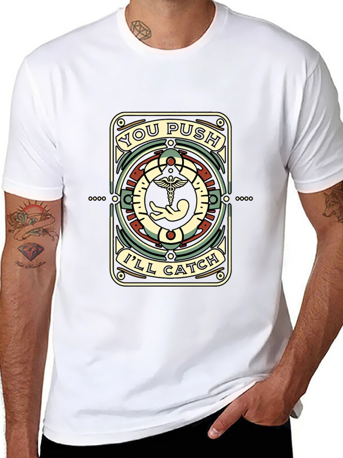 You Push Ill Catch Black T-Shirt