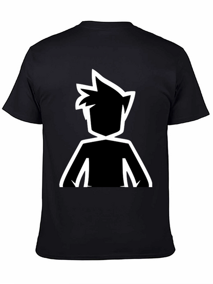 Stylized Silhouette Graphic Tee - Black