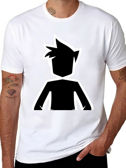 Stylized Silhouette Graphic Tee - Black