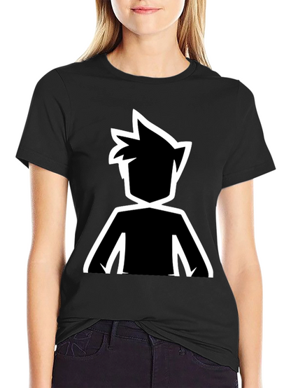 Stylized Silhouette Graphic Tee - Black